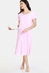 Zivame Sassy Mousie Knit Poly Knee Length Nightdress - Impatience Pink — thumbnail 4